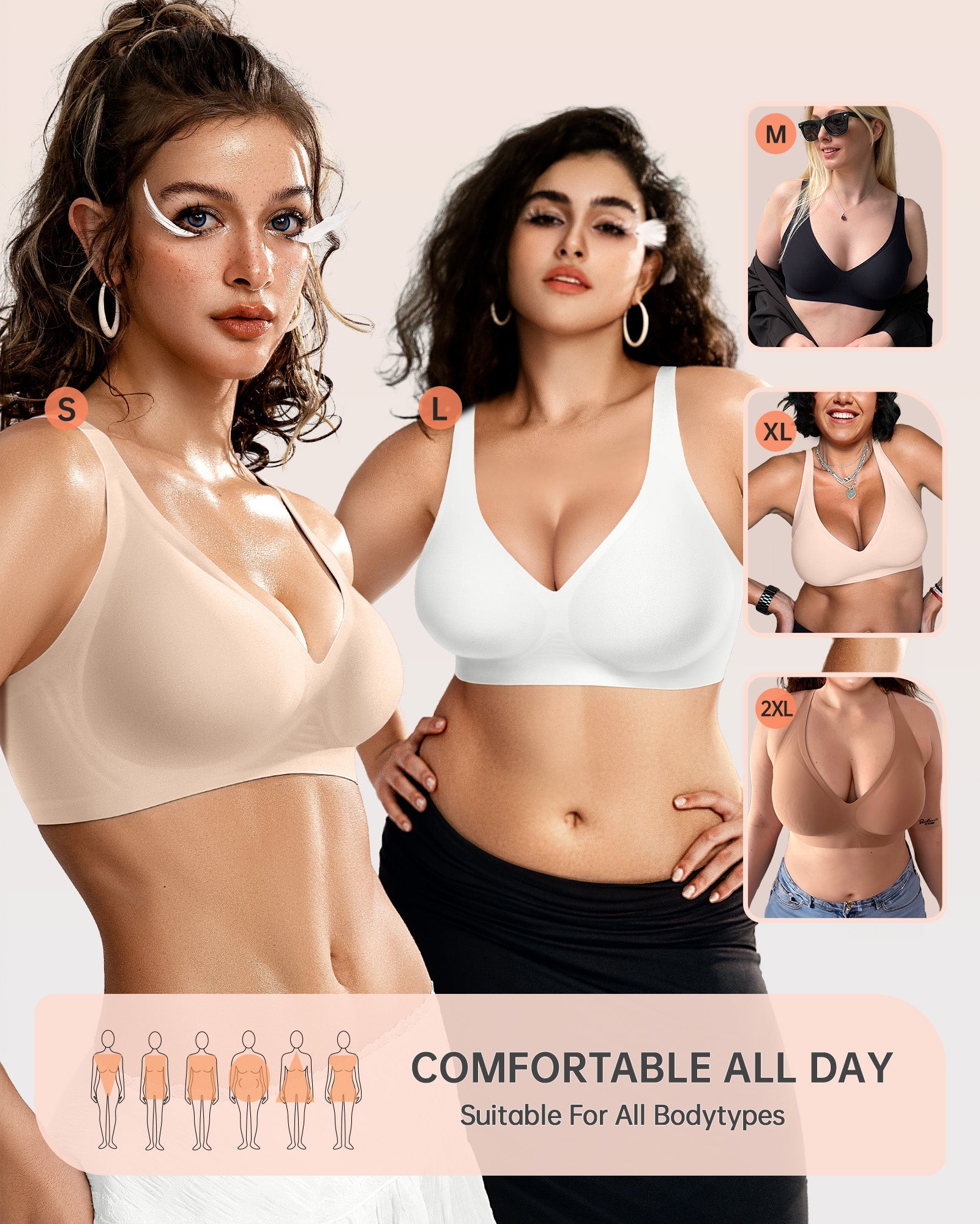 Deep V Jelly Bra No Underwire