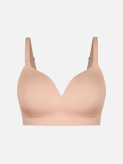 Wire-Free Wide Straps Bra + Push-Up Seamless Bra