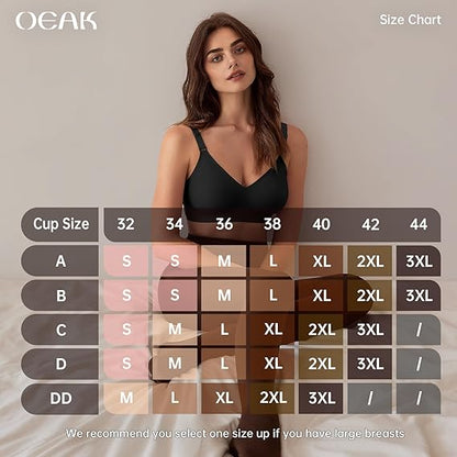 Wireless V Neck Bra with Front Adjustable Straps