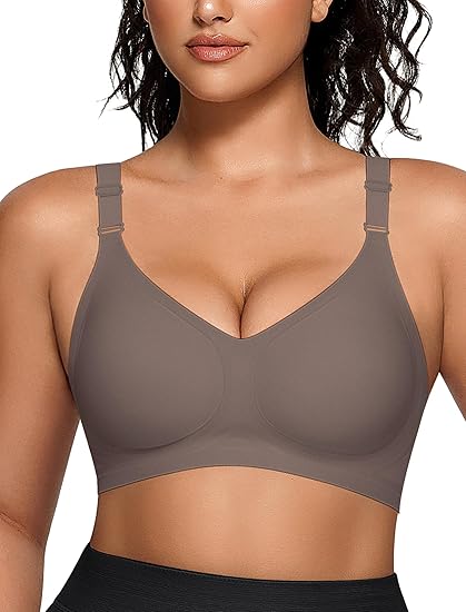 Wireless V Neck Bra with Front Adjustable Straps