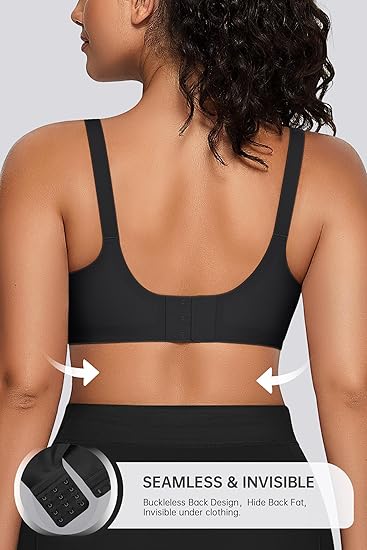 Wireless V Neck Bra with Front Adjustable Straps