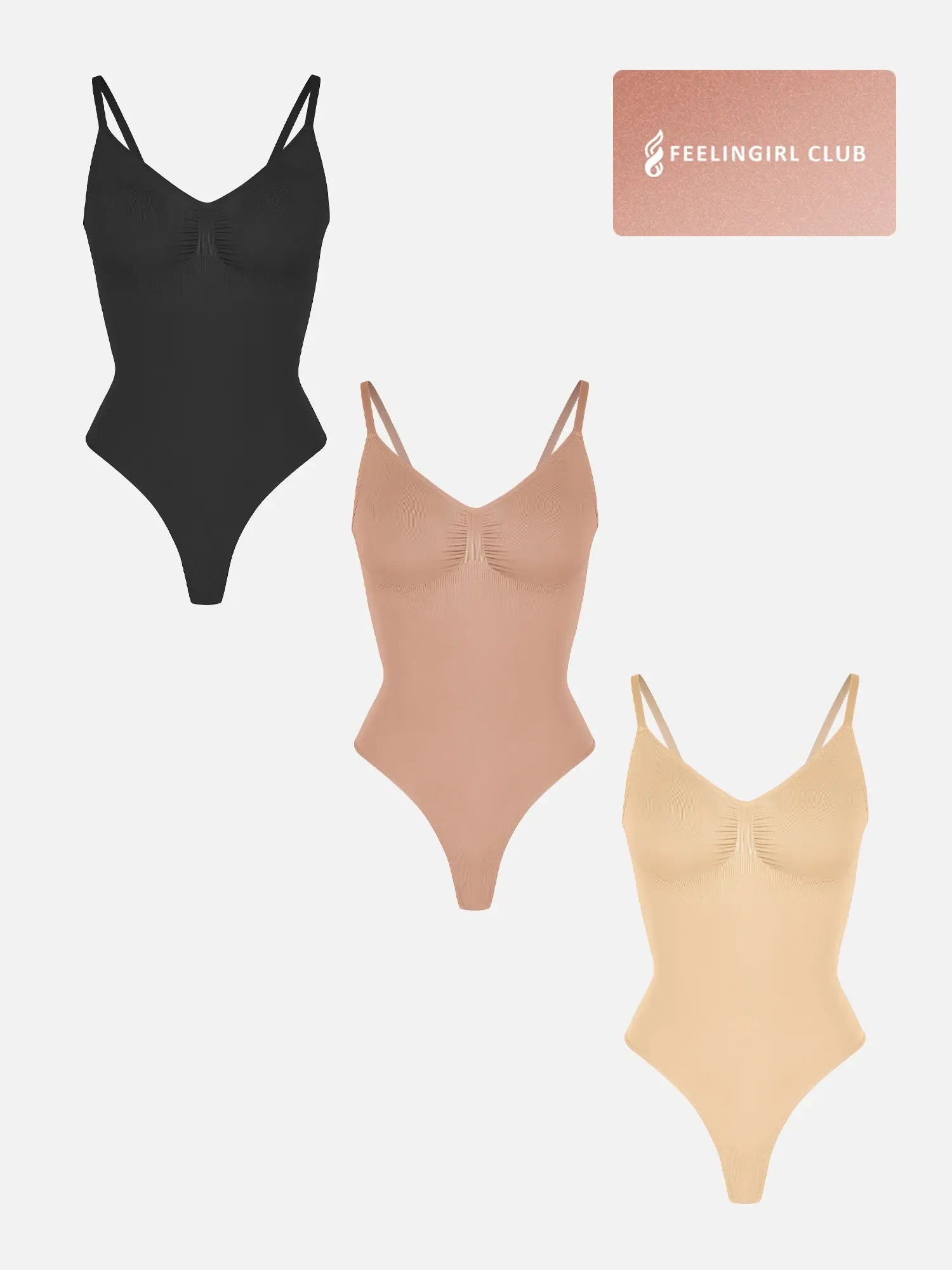 3-Pack Tummy Control Seamless Bodysuit Bundle