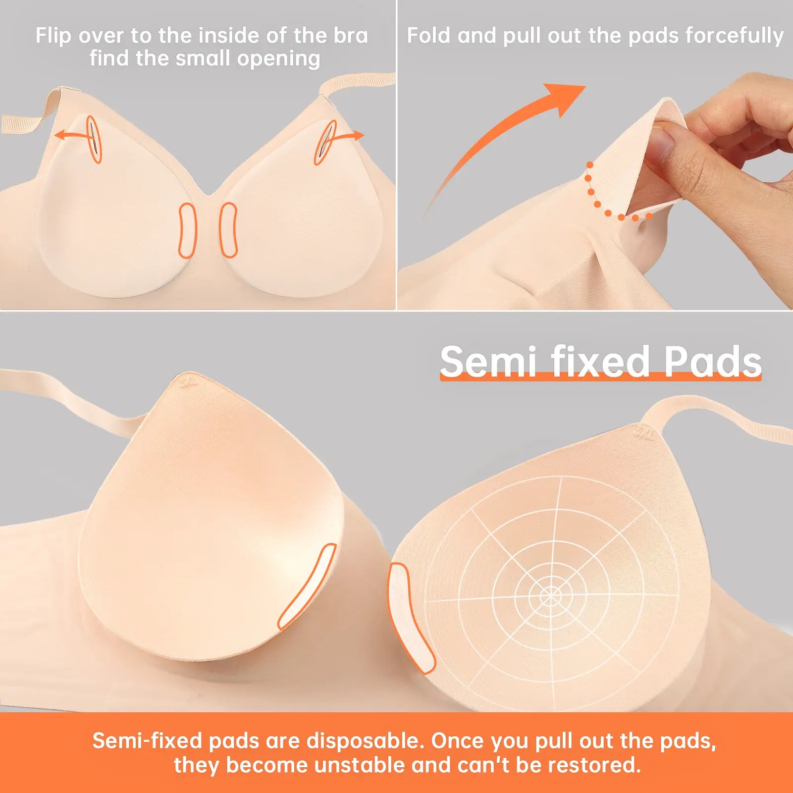 Deep V Jelly Bra No Underwire