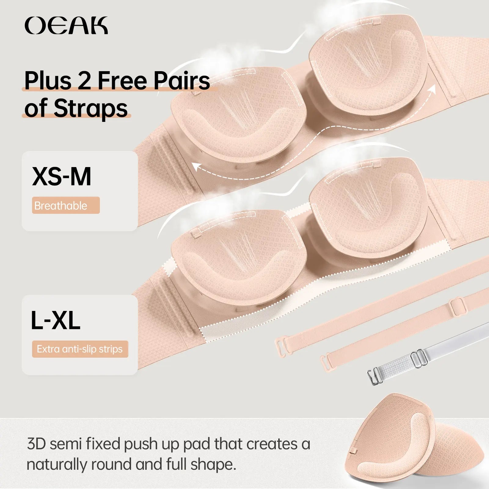 Strapless Non Slip Bandeau Jelly Bra
