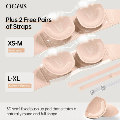Strapless Non Slip Bandeau Jelly Bra