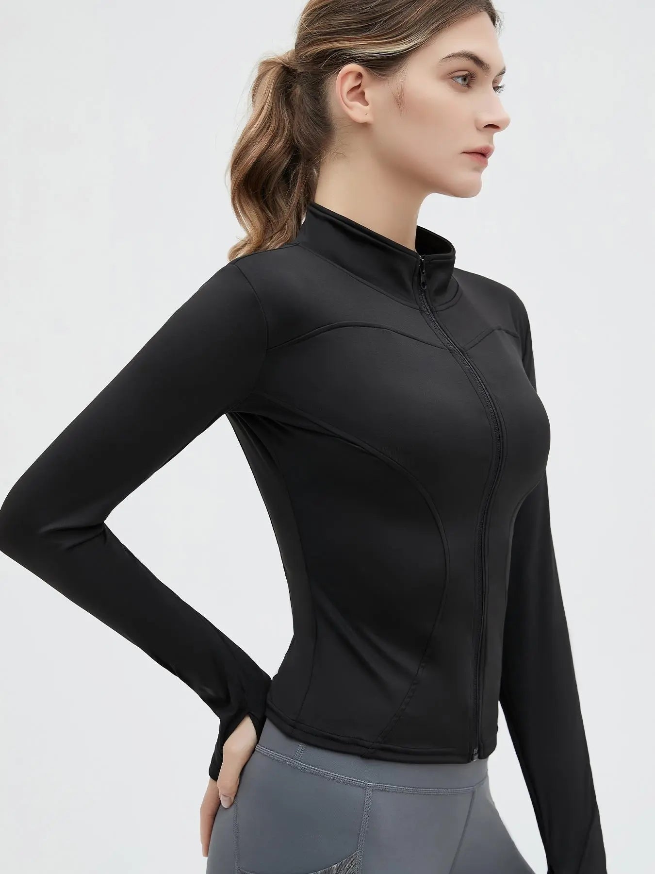 Women's Long Sleeve Mock Neck Gym Top