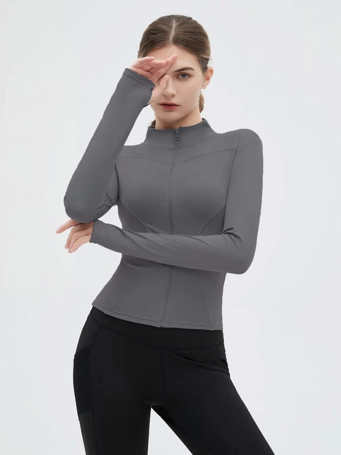 Women's Long Sleeve Mock Neck Gym Top