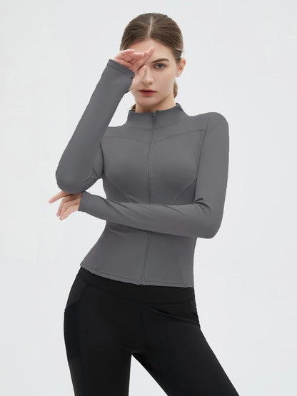 Women's Long Sleeve Mock Neck Gym Top
