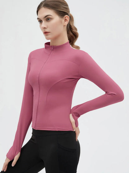 Women's Long Sleeve Mock Neck Gym Top