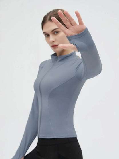 Women's Long Sleeve Mock Neck Gym Top