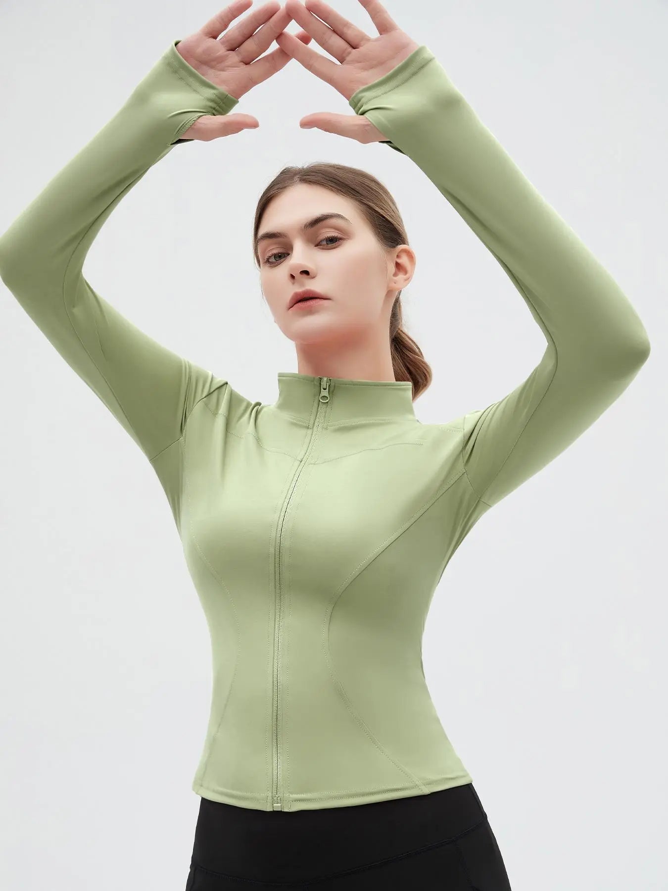 Women's Long Sleeve Mock Neck Gym Top