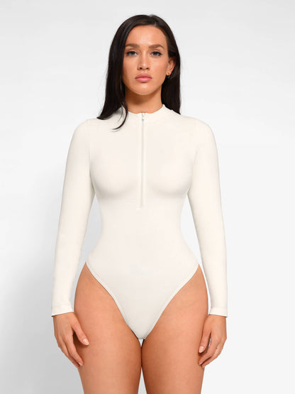 Long Sleeve Zipper Seamless Bodysuit [BOGO]