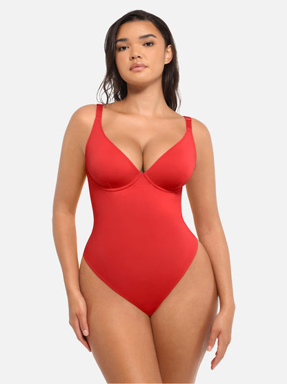 2-Pack V-Neck Tummy Control Bodysuit Bundle
