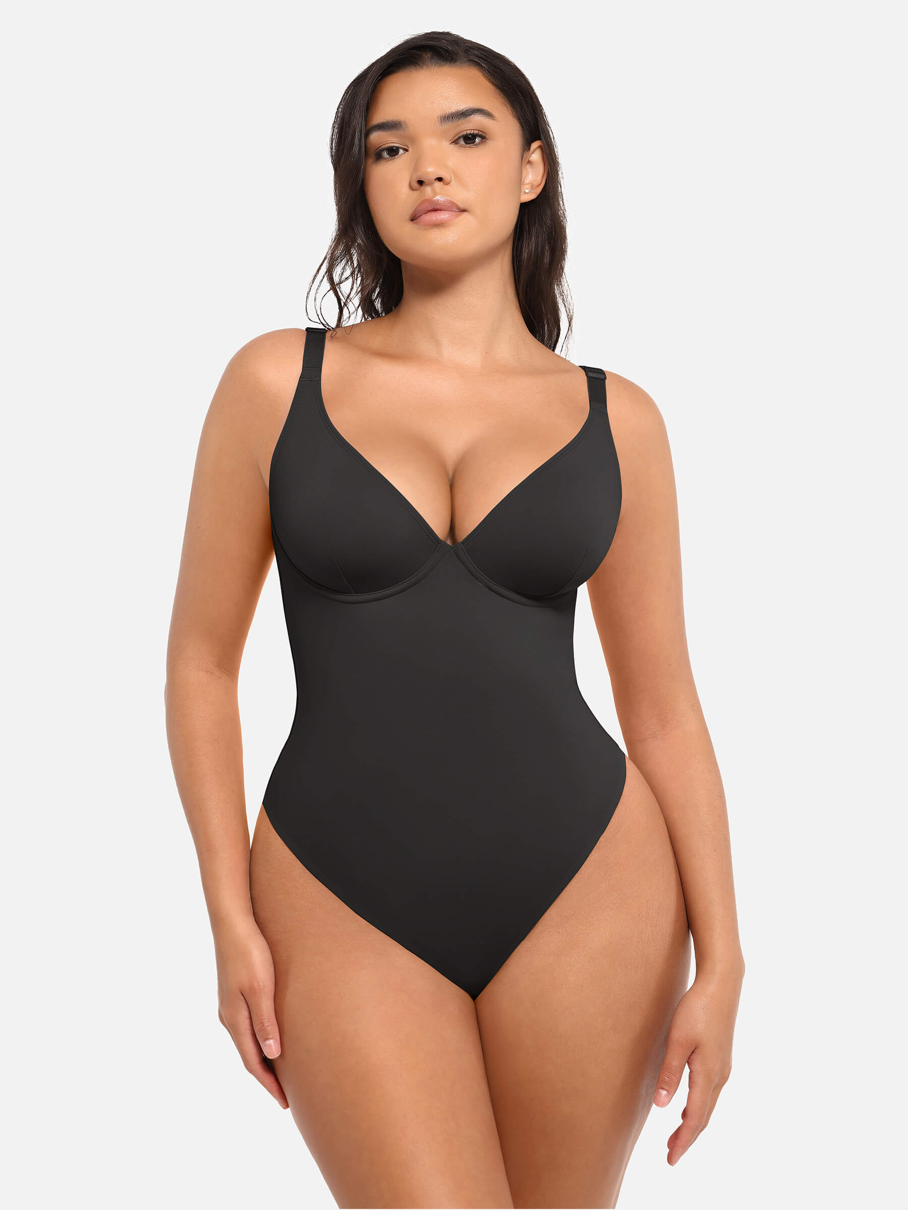 2-Pack V-Neck Tummy Control Bodysuit Bundle