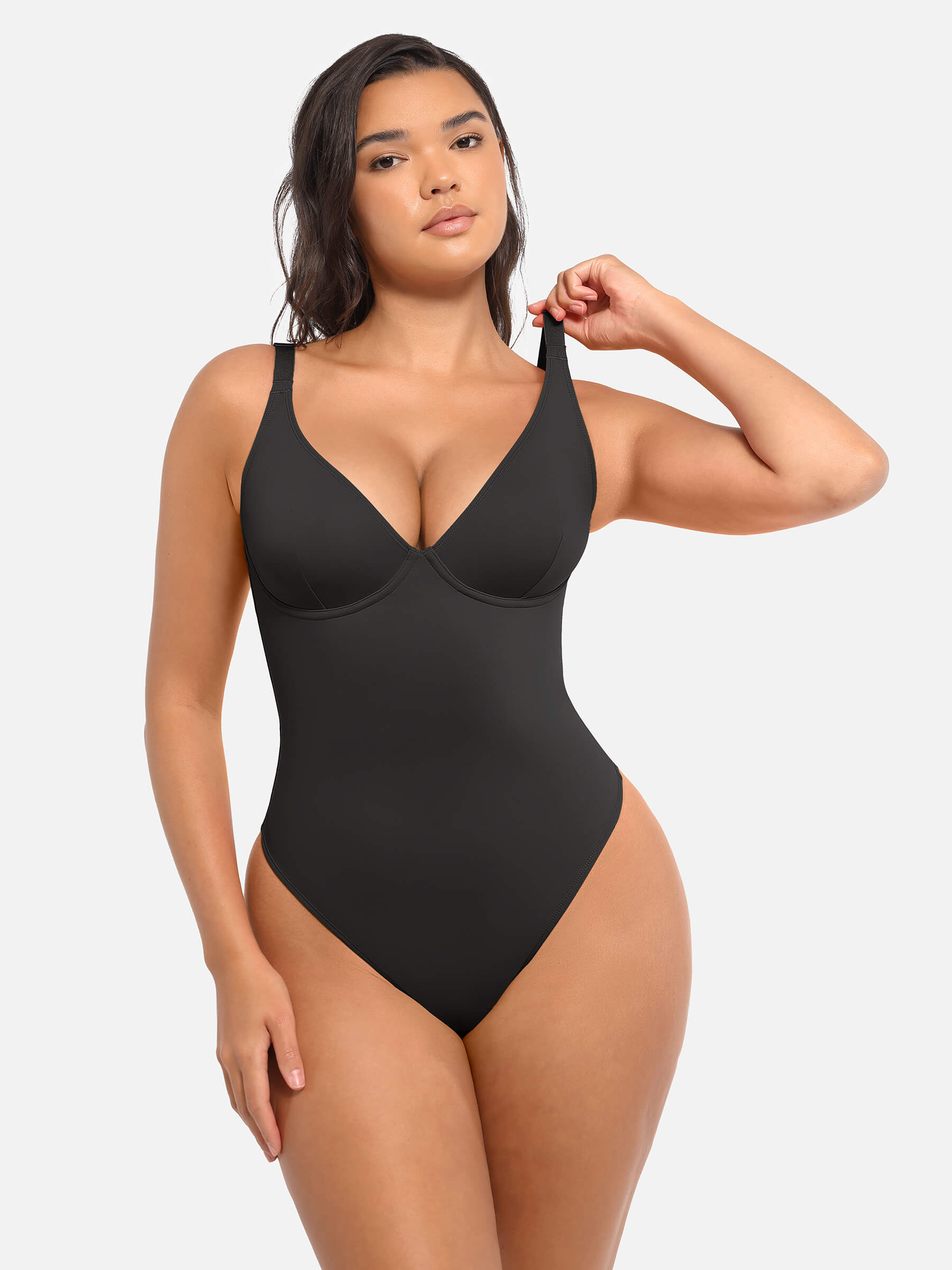 2-Pack V-Neck Tummy Control Bodysuit Bundle