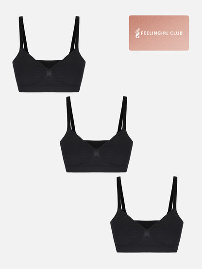 3-Pack Smooth Seamless Wireless Bra Bundle