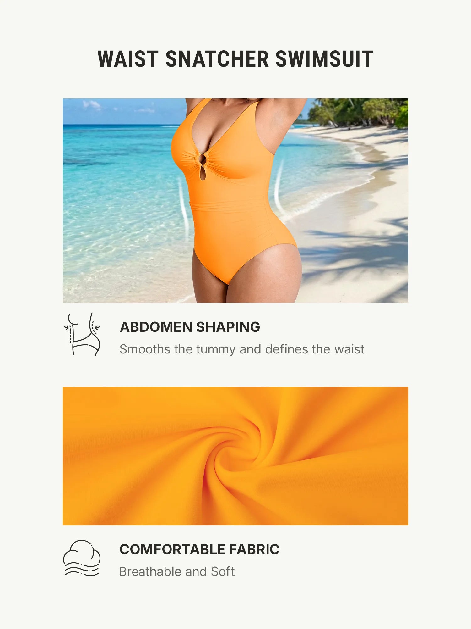 Deep V Metal Ring Ruched Sculpting Swimsuit [BOGO]
