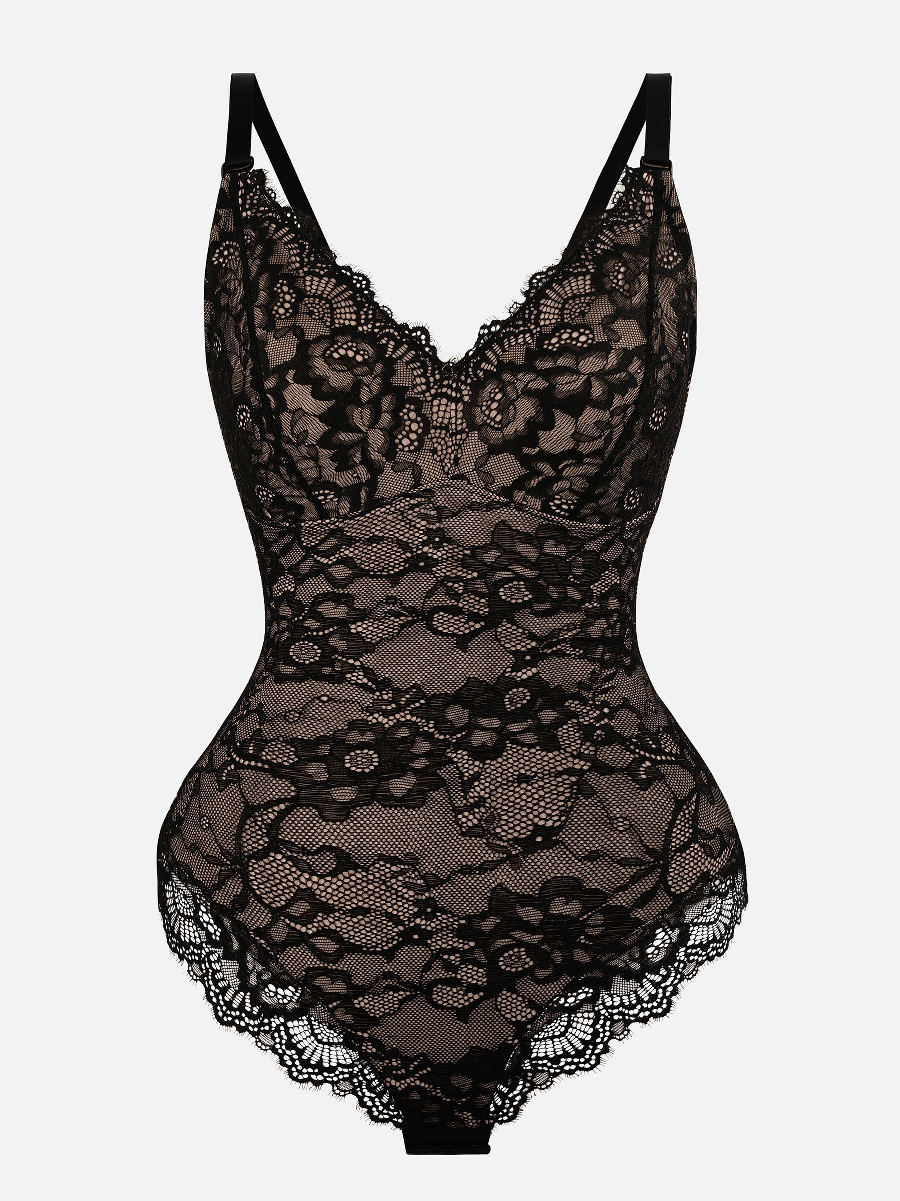 Lace V-Neck Stretch Bodysuit [BOGO]