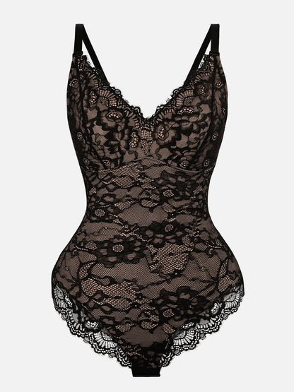 Lace Sculpt V-Neck  Bodysuit