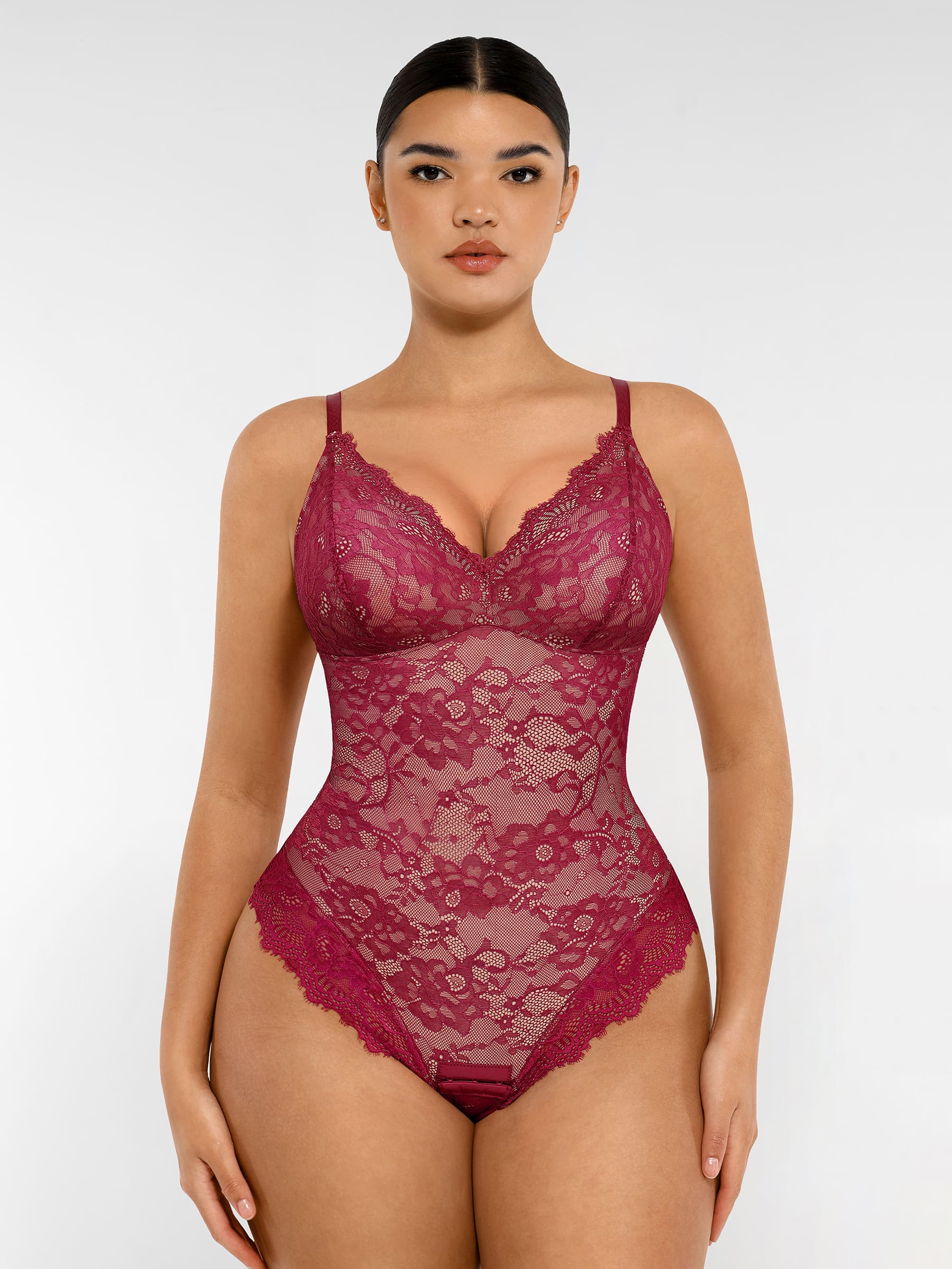 Lace Sculpt V-Neck  Bodysuit