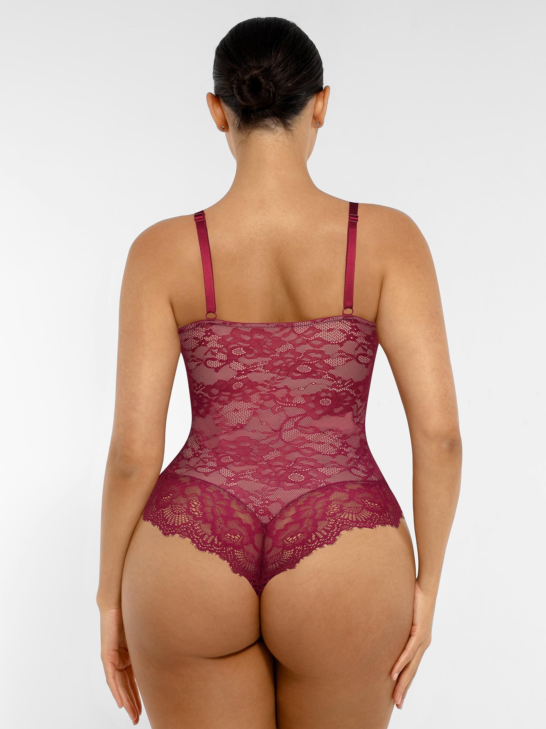 Lace V-Neck Stretch Bodysuit [BOGO]