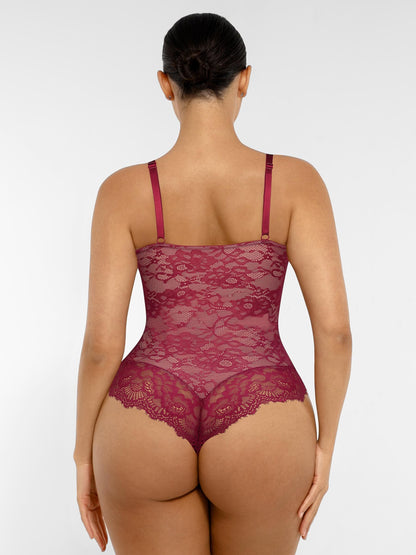 Lace V-Neck Stretch Bodysuit [BOGO]