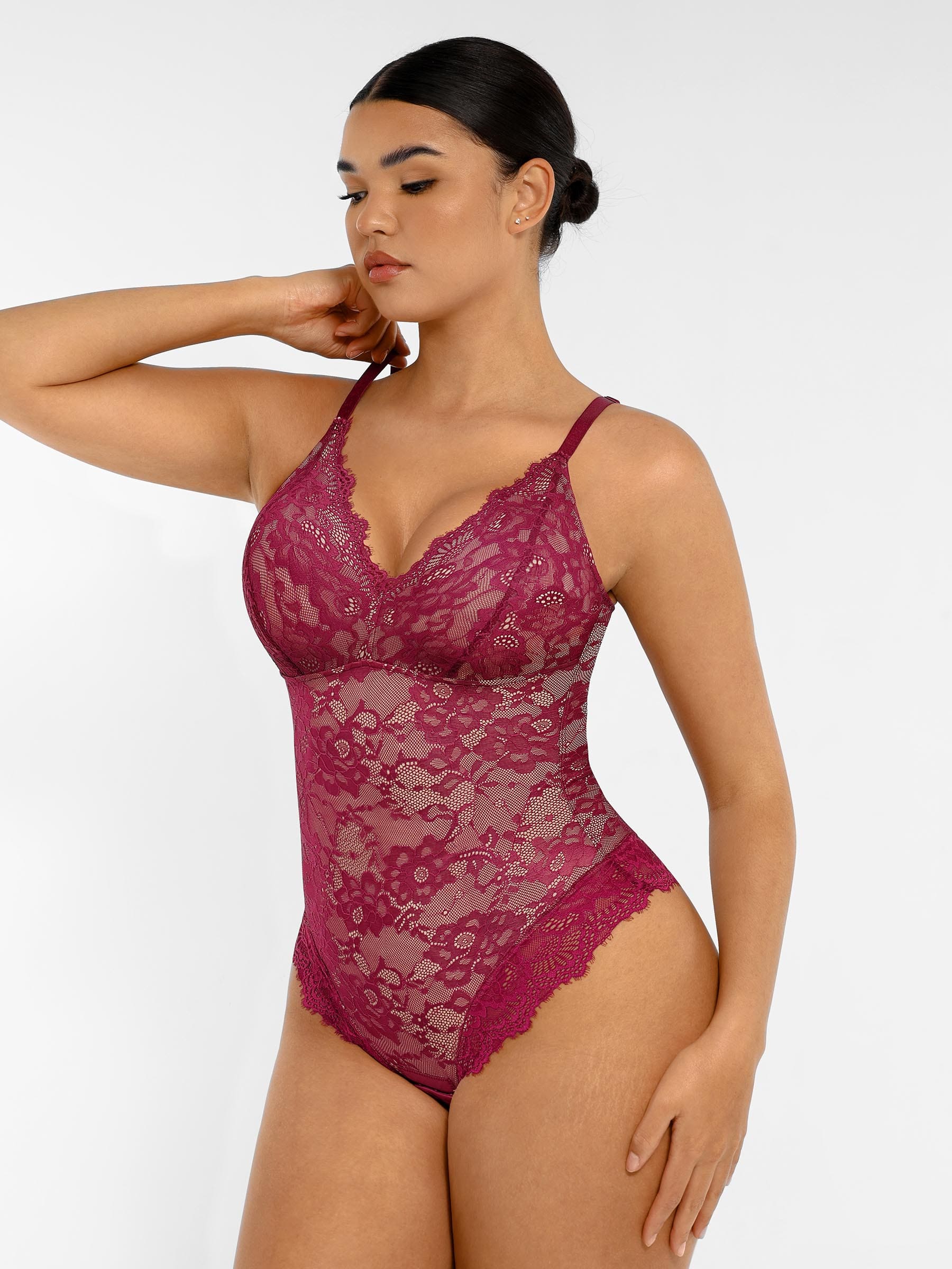 Lace Sculpt V-Neck  Bodysuit