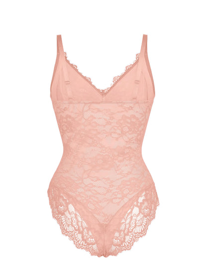 Lace V-Neck Stretch Bodysuit