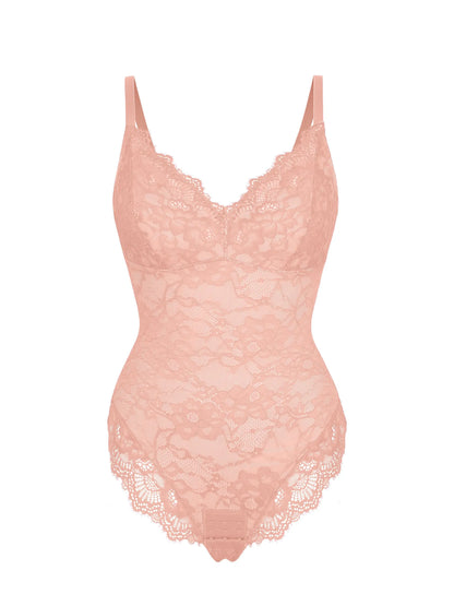 Lace V-Neck Stretch Bodysuit