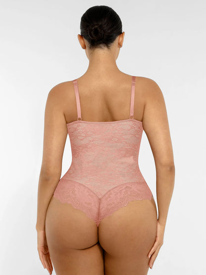 Lace V-Neck Stretch Bodysuit