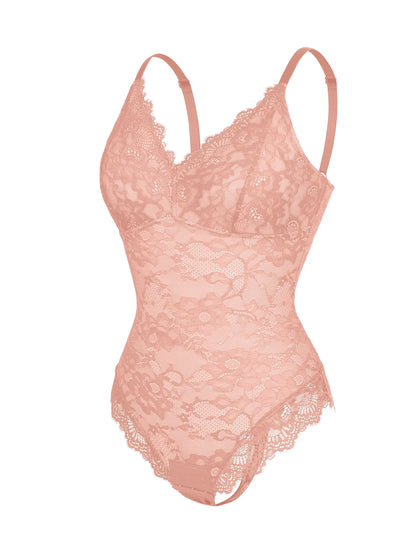 Lace V-Neck Stretch Bodysuit