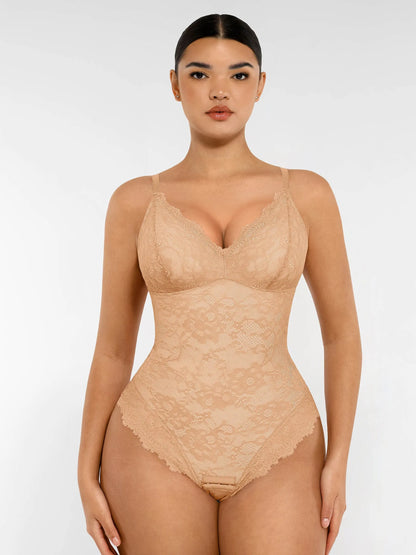 Lace Sculpt V-Neck  Bodysuit