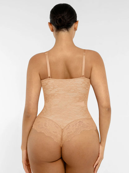 Lace V-Neck Stretch Bodysuit [BOGO]