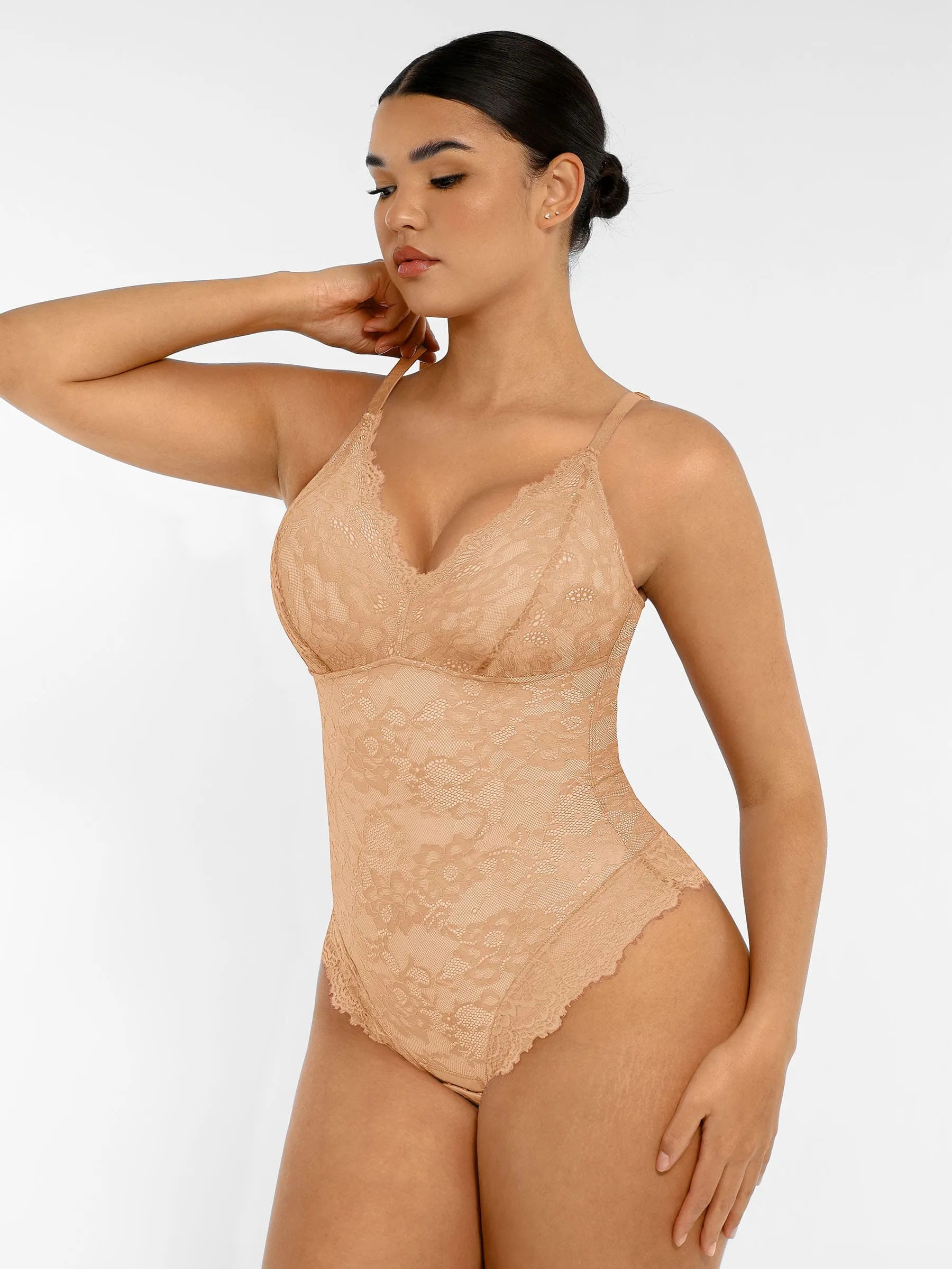 Lace Sculpt V-Neck  Bodysuit