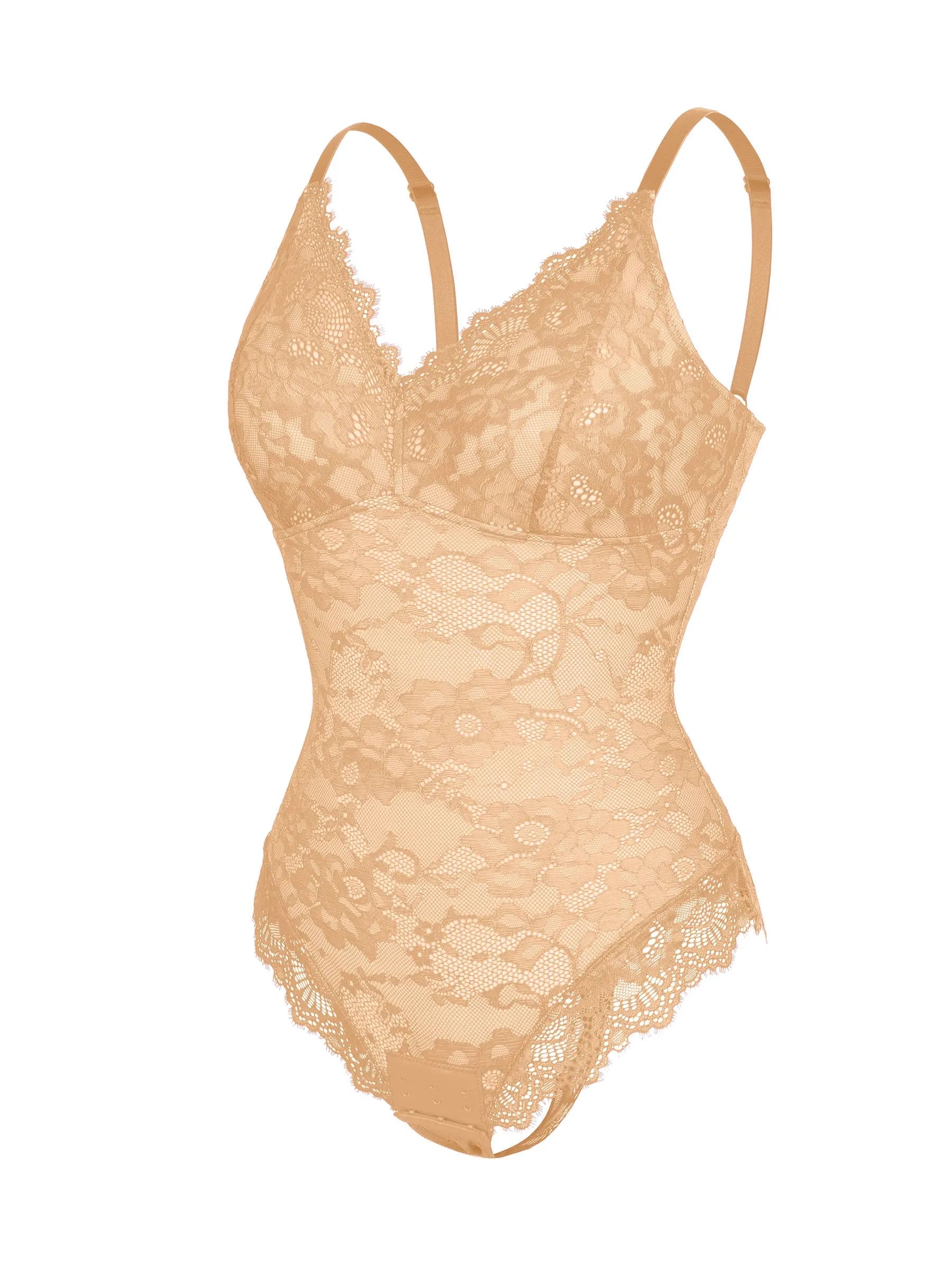 Lace V-Neck Stretch Bodysuit [BOGO]