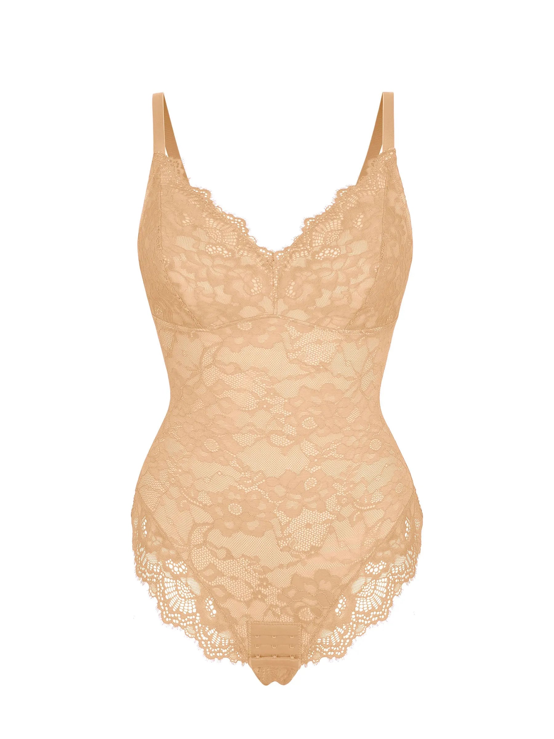 Lace V-Neck Stretch Bodysuit [BOGO]
