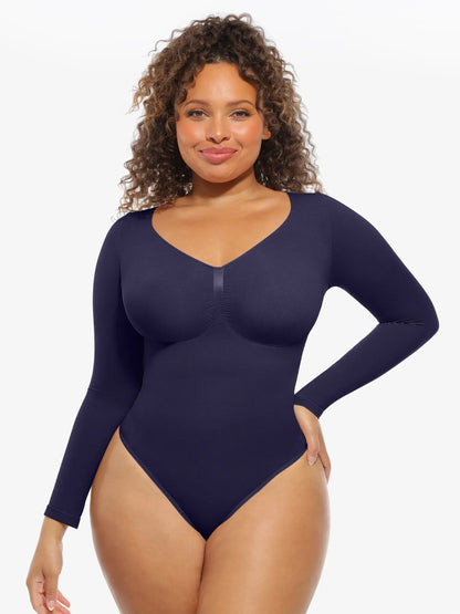 Seamless Supportive Long Sleeve Tummy Control Bodysuit [BOGO]