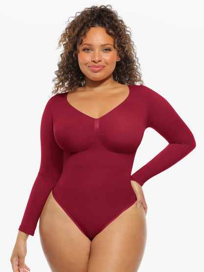 Seamless Supportive Long Sleeve Tummy Control Bodysuit [BOGO]