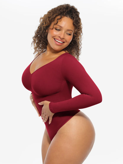 Seamless Supportive Long Sleeve Tummy Control Bodysuit [BOGO]