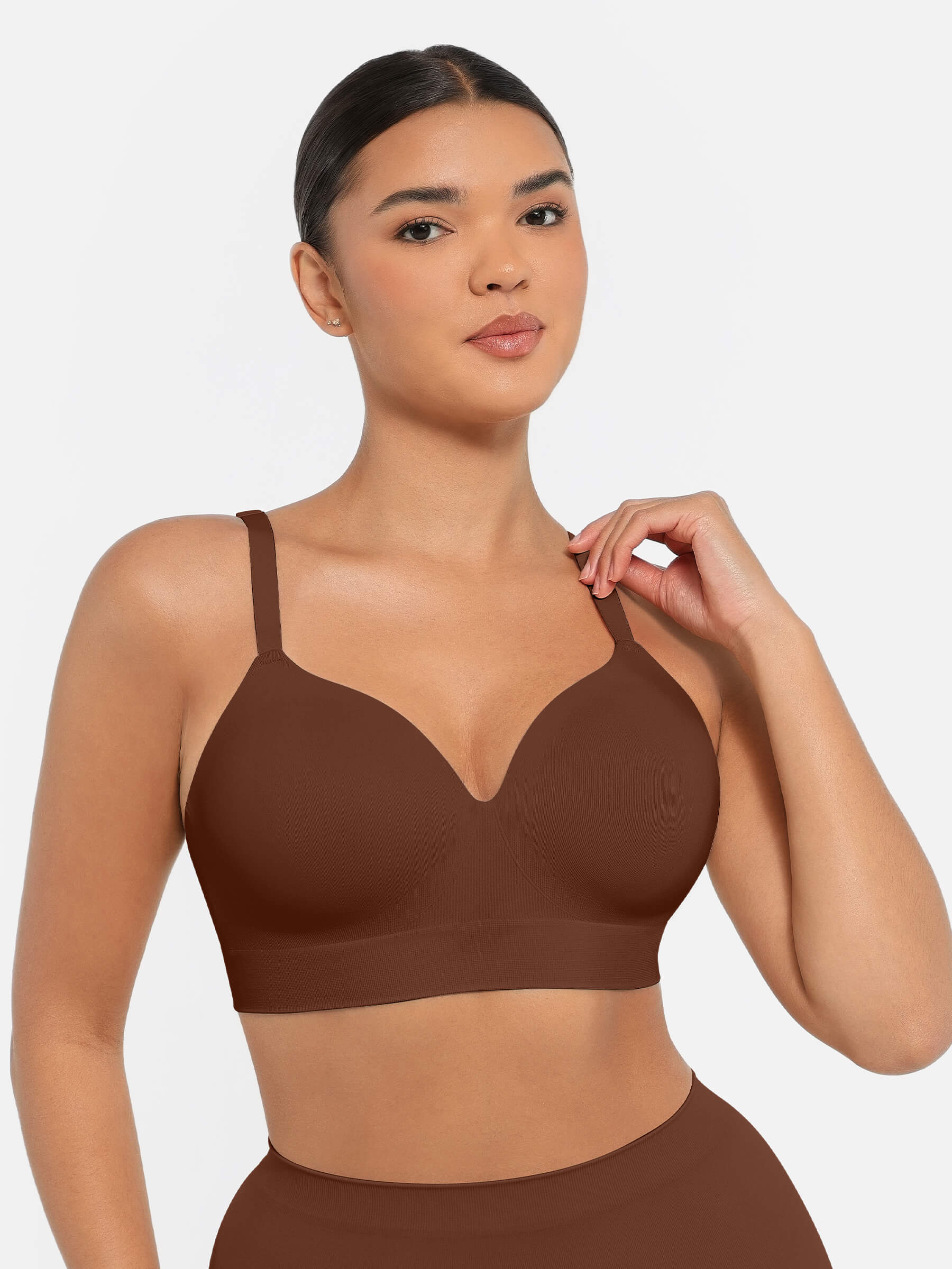 V Neck Shaping Bodysuit + Push-Up Seamless Bra