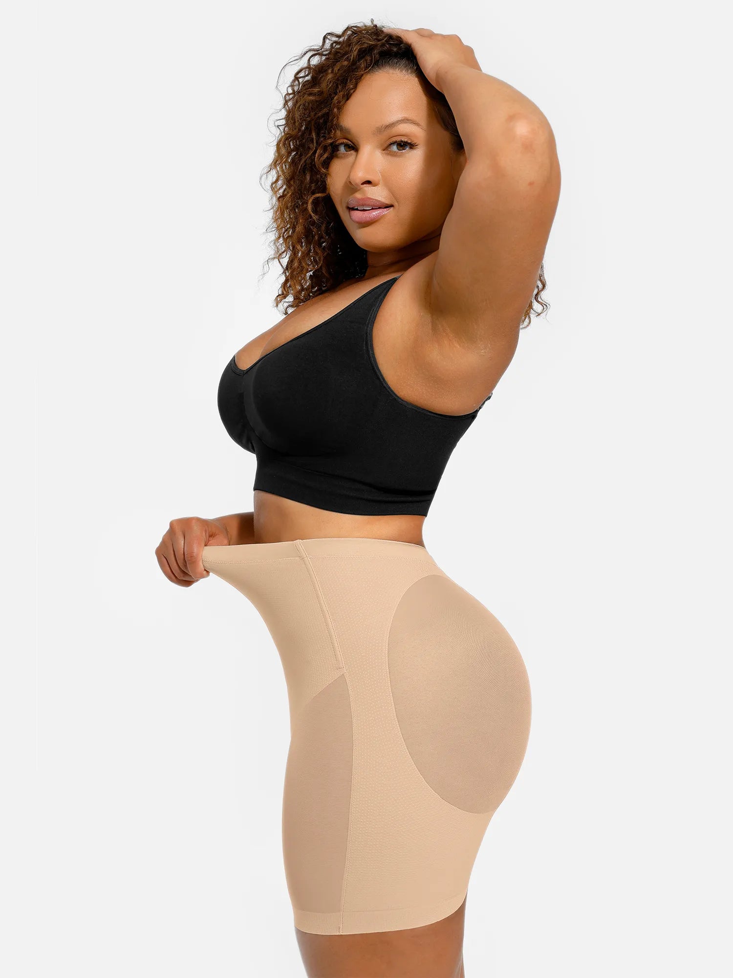 Mesh Tummy Control Bodysuit & Shorts Set