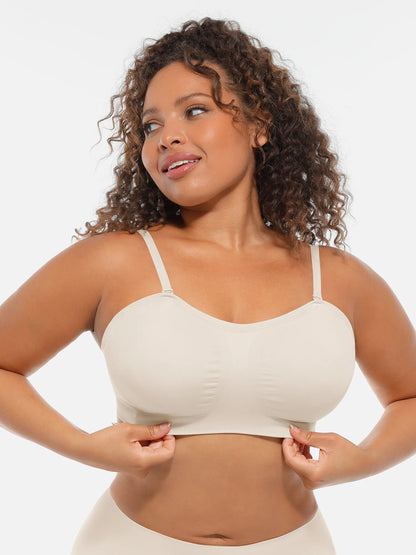 Seamless Strapless Anti-Slip Removable Pads Bra