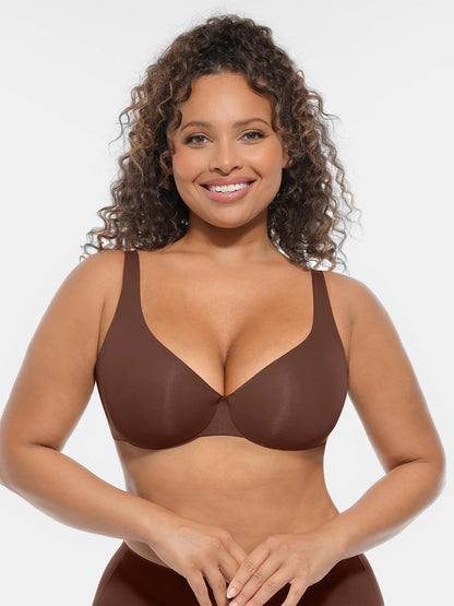 Adjustable-Strap Underwire Deep V-neck Bra Bundle
