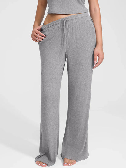 Ribbed Wide-Leg Soft Lounge Pants