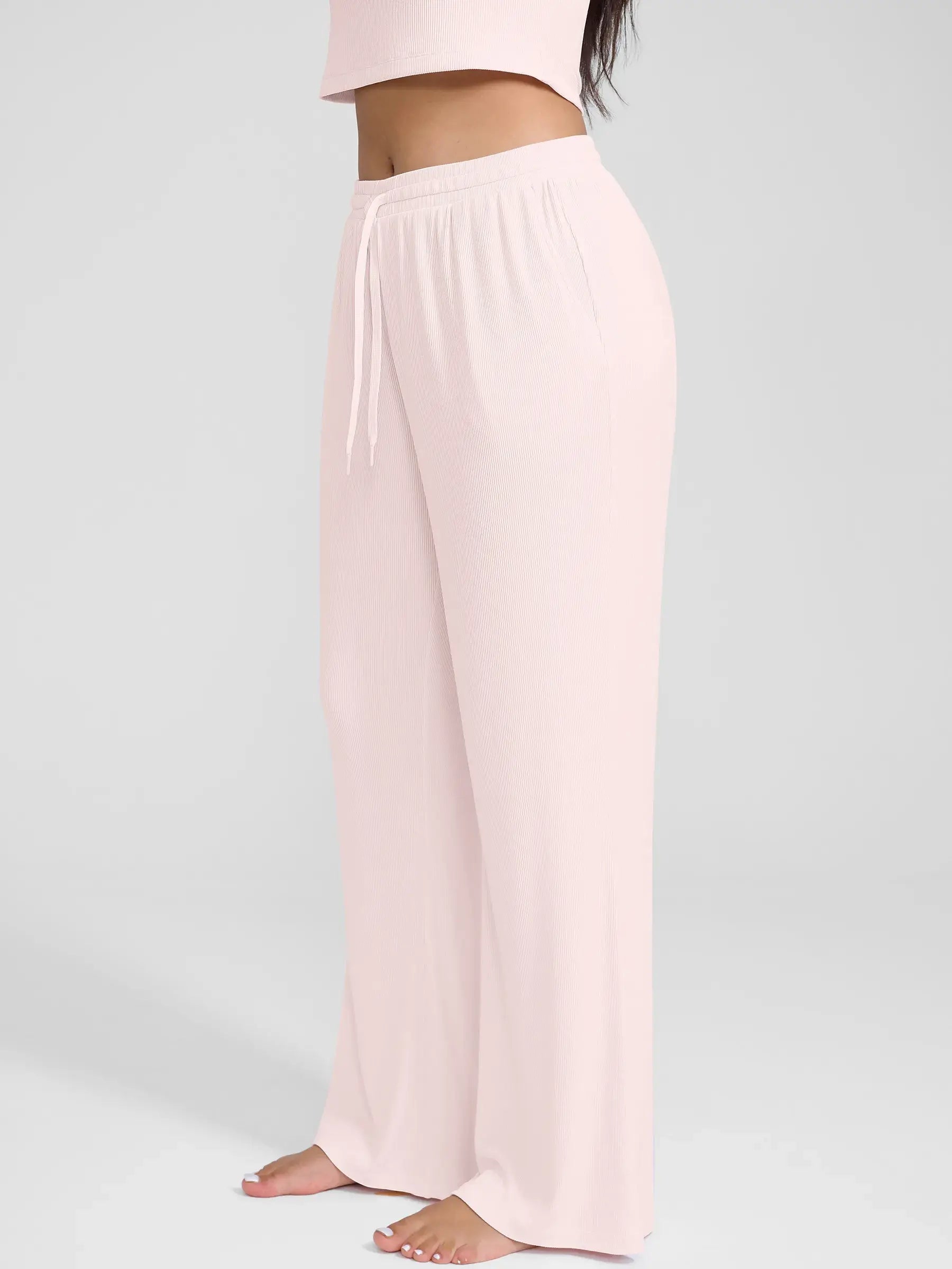 Ribbed Wide-Leg Soft Lounge Pants