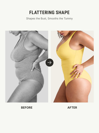 Deep V Metal Ring Ruched Sculpting Swimsuit [BOGO]
