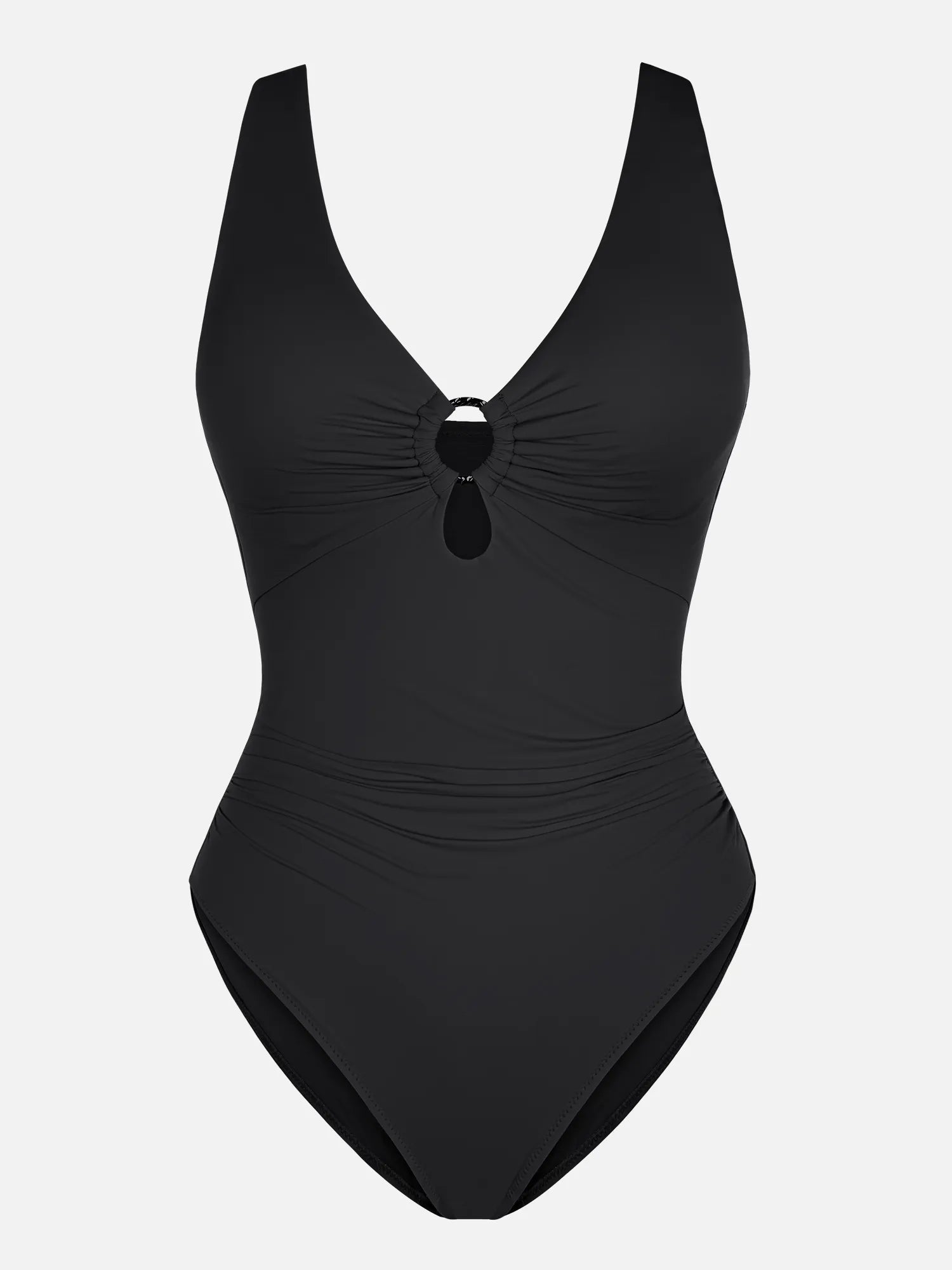 Deep V Metal Ring Ruched Sculpting Swimsuit [BOGO]