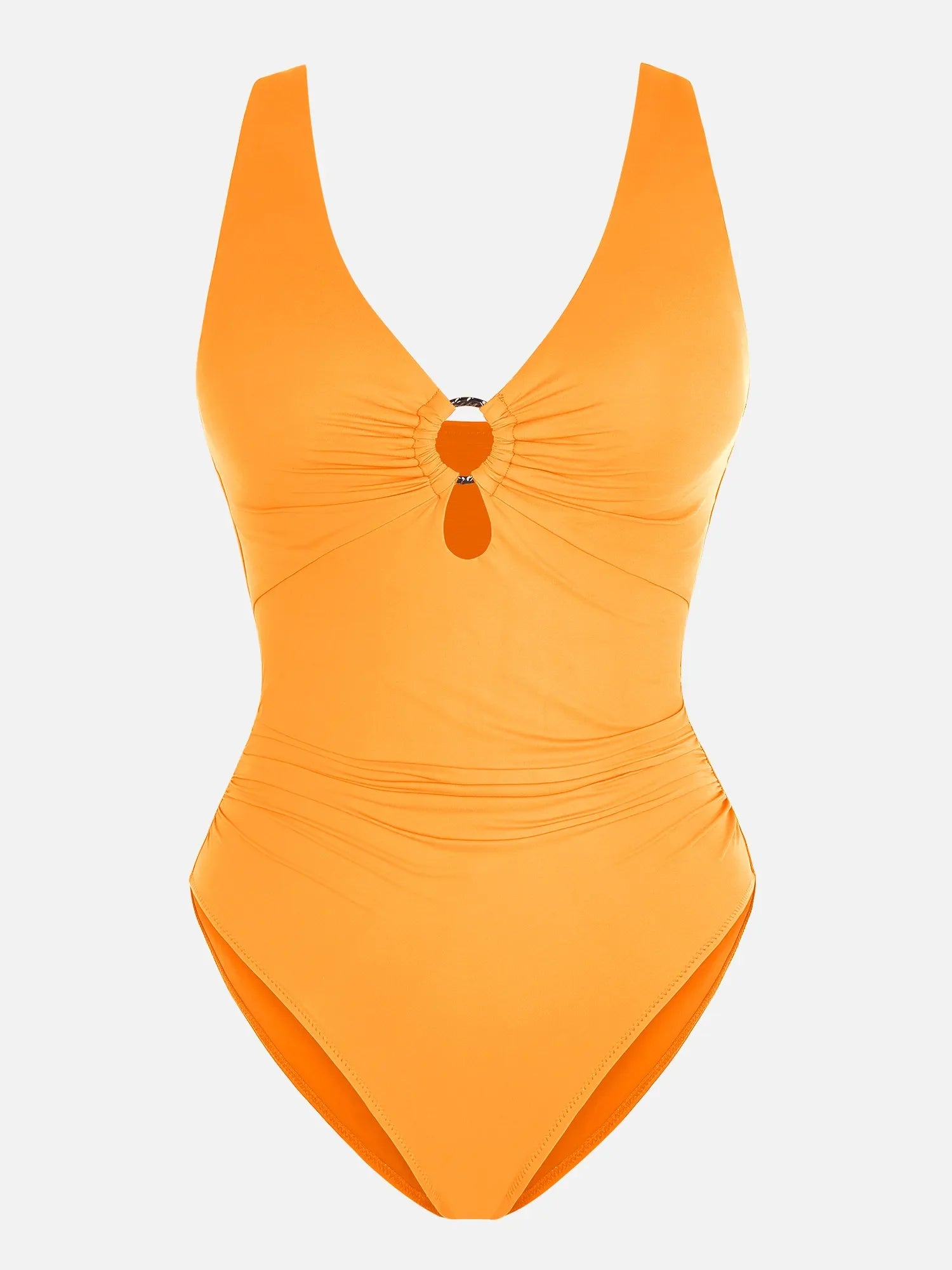 Deep V Metal Ring Ruched Sculpting Swimsuit [BOGO]