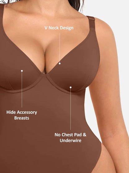 V-Plunge Tummy Control Stretch Bodysuit