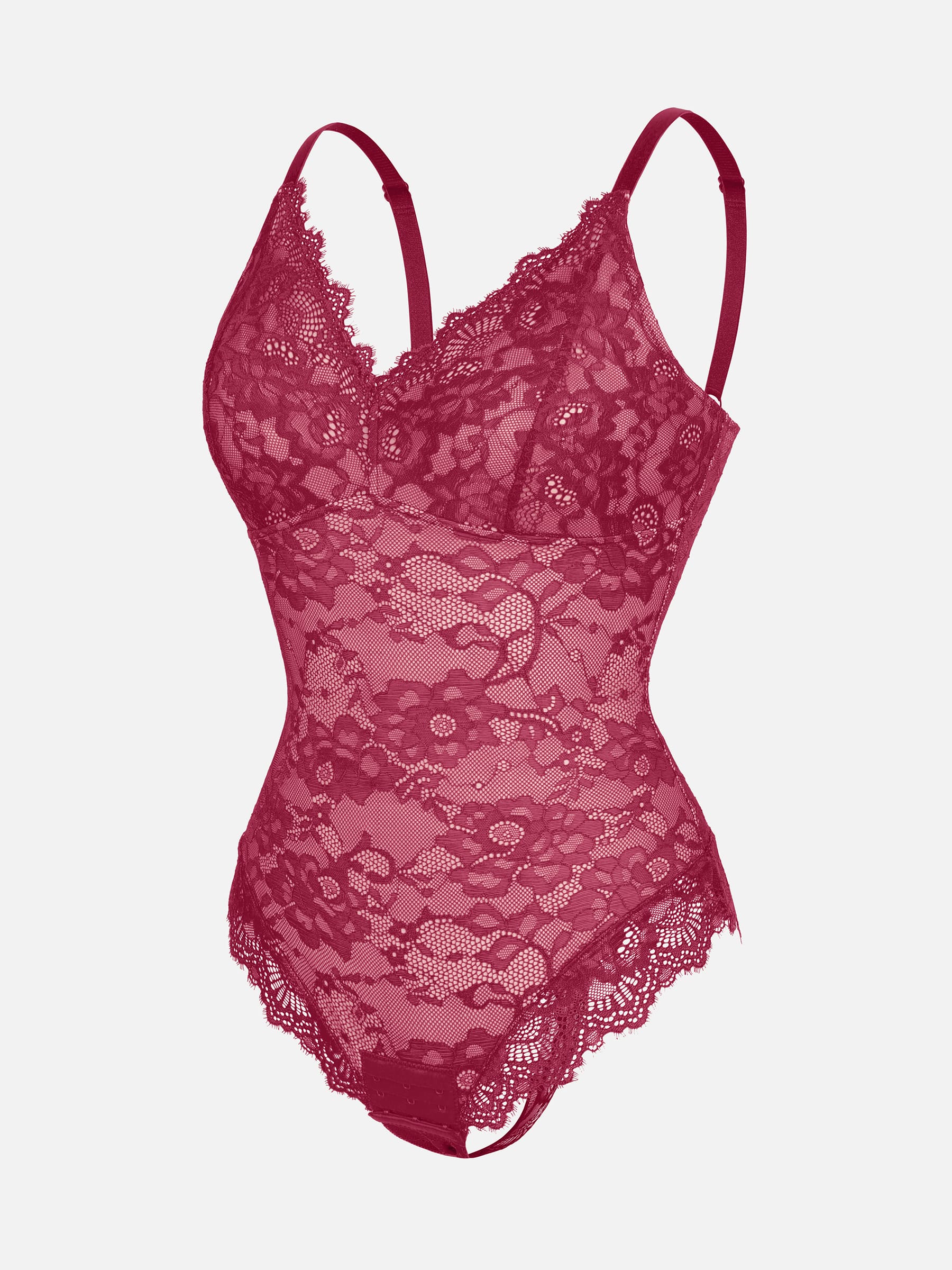 Lace V-Neck Stretch Bodysuit [BOGO]